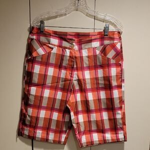 Ladies Callaway Multicolor Plaid Golf Shorts